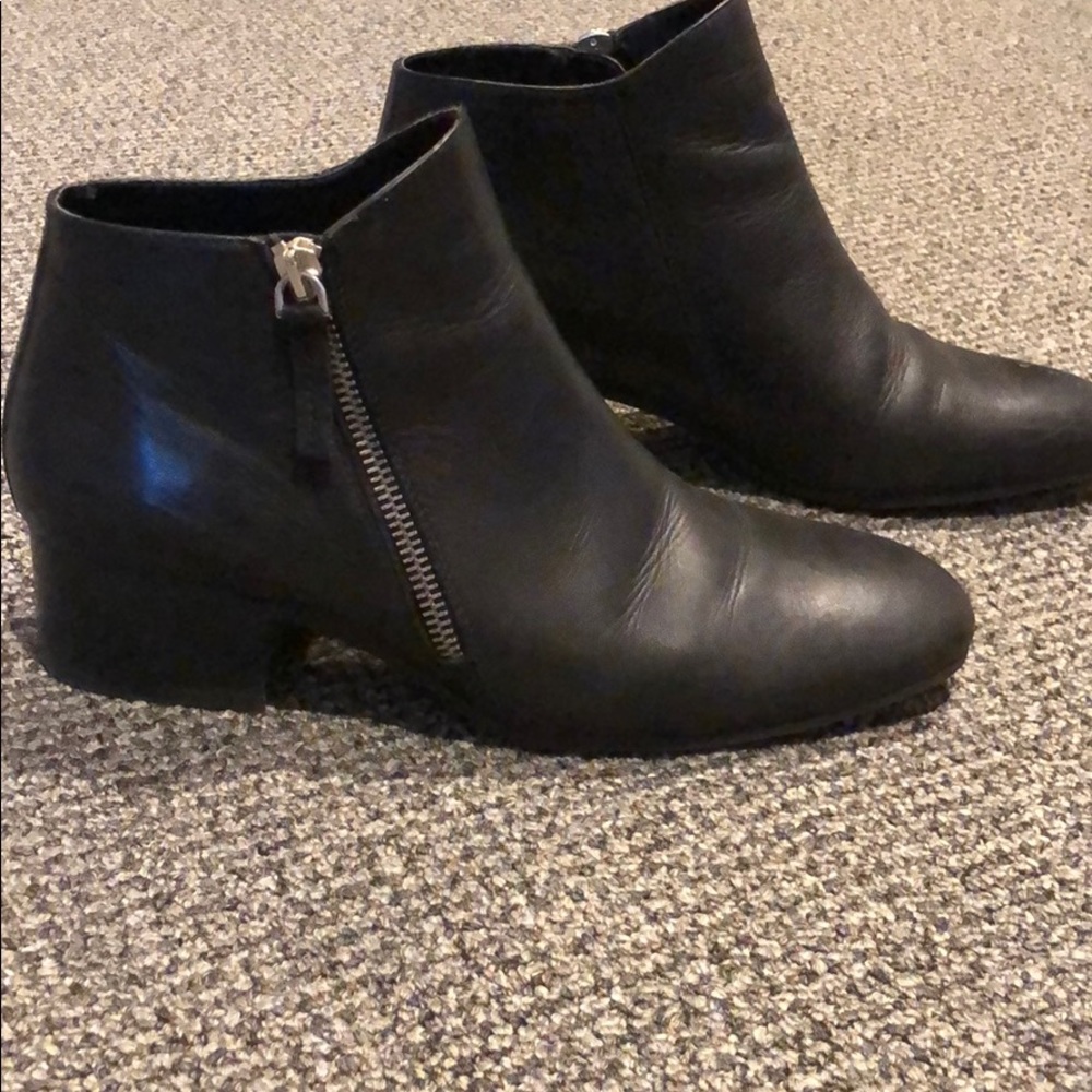 Leather Zip Ankle Boots